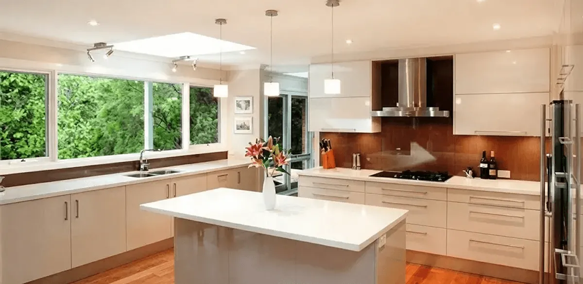 Kitchen cabinet refacing and remodel results in a modern kitchen in Boston, MA