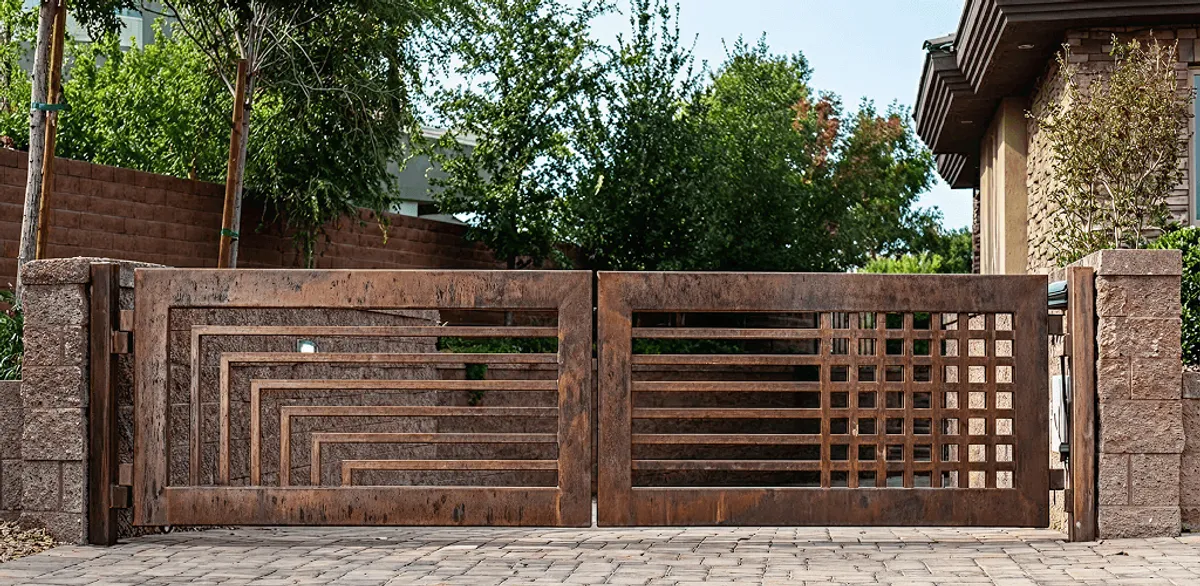 Custom driveway gate installation for a home entrance in Boston, MA