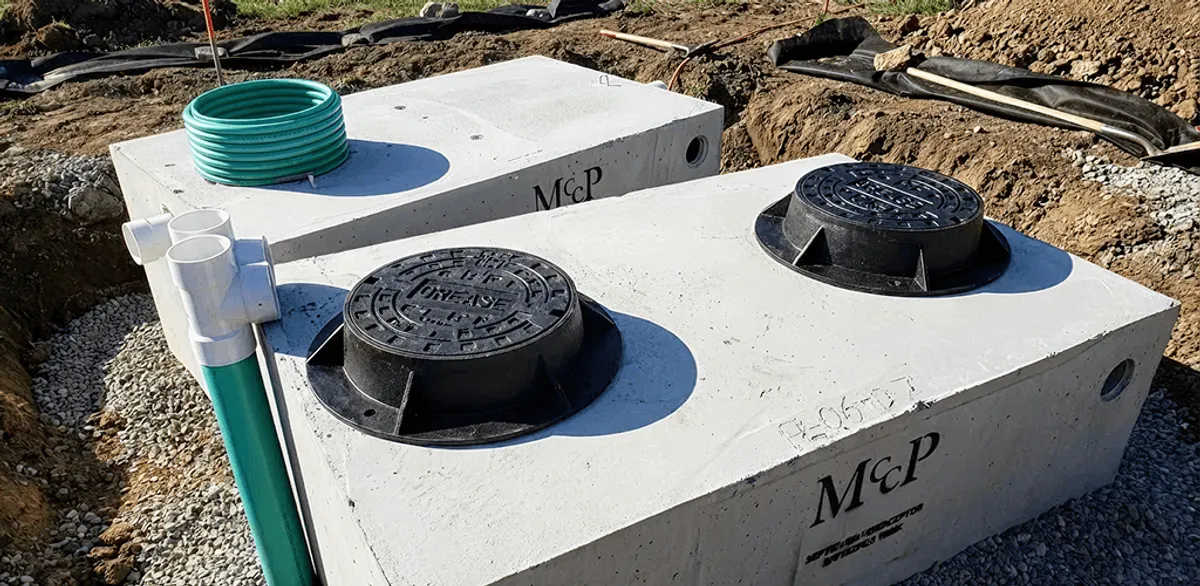 Grease trap installation unit set in place for drainage protection in Boston, MA